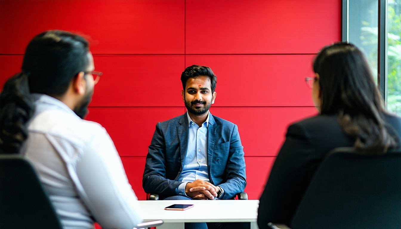 Create an Image where a professional Indian man is