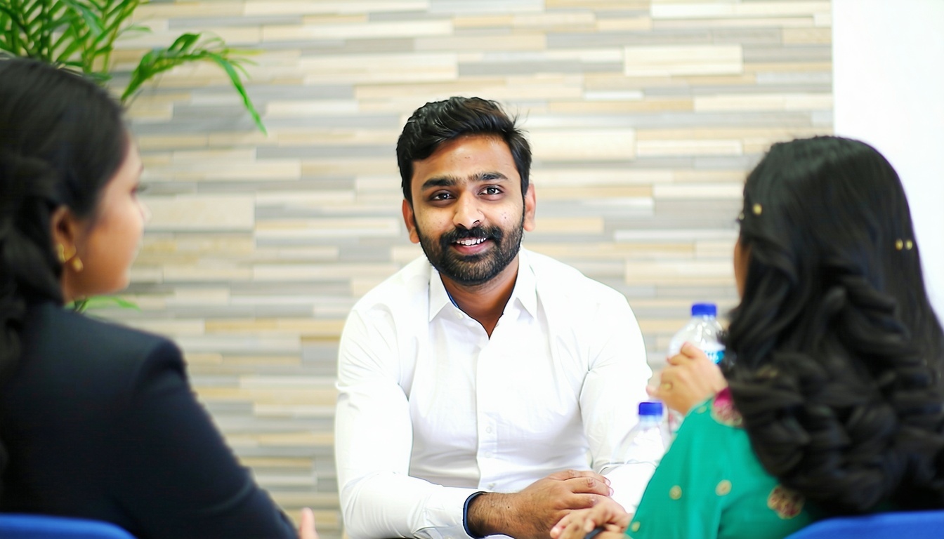 create an image where a confident Indian professio-1
