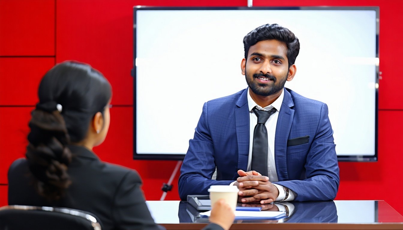 create an image where a confident Indian professio