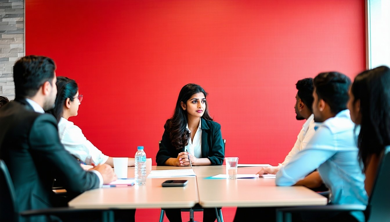creaye an image where a young indian business woma